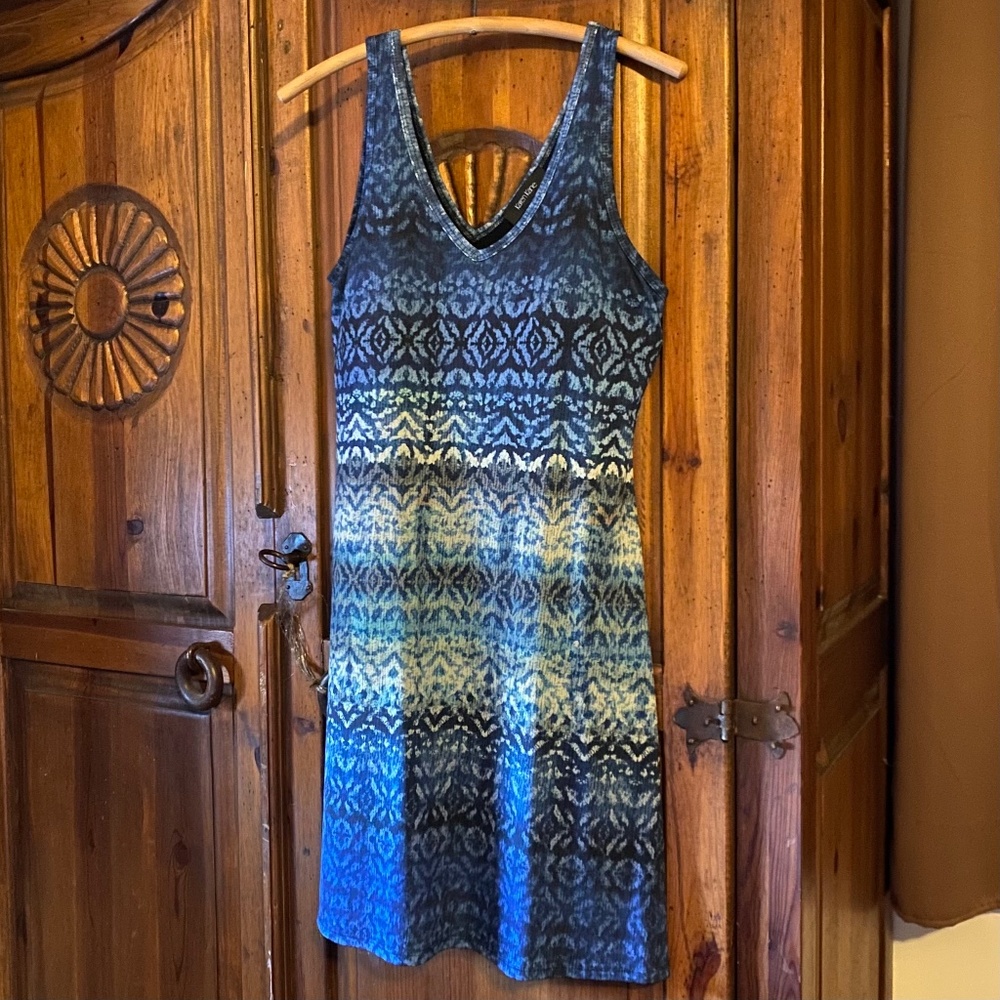 Karen Kane Blue and Green Patterned Dress